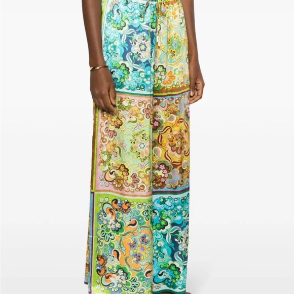 NWT Alémais “Dreamer” Wide Leg Silk Pants in “Multi” print - 10 (US)/14 (UK) - Picture 5 of 12